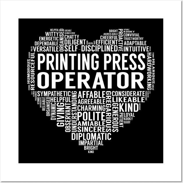 Printing Press Operator Heart Wall Art by LotusTee